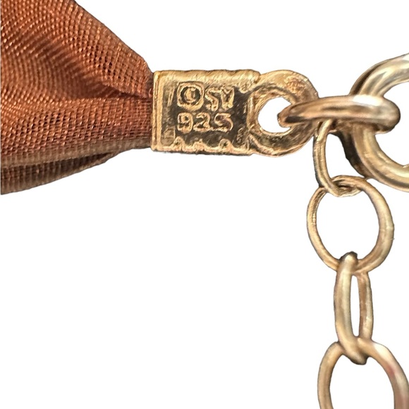 Vintage, Mother of Pearl, Pendant & Organza Ribbon Necklace - Picture 8 of 11